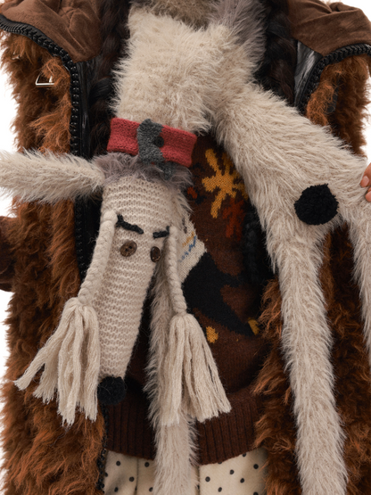 Mohair Wool Heavy Industry Puppy Warm Cute Scarf 【s0000014998】