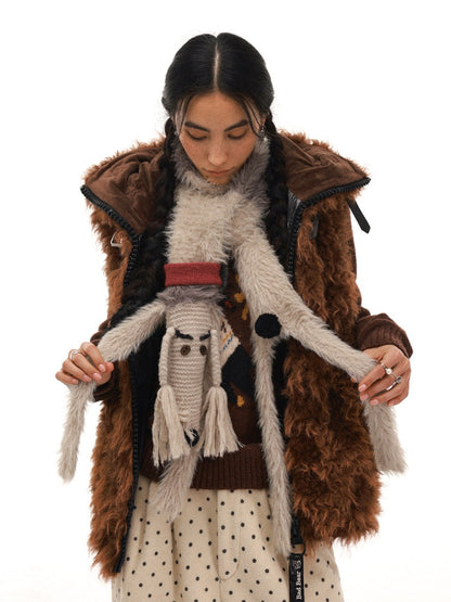 Mohair Wool Heavy Industry Puppy Warm Cute Scarf 【s0000014998】