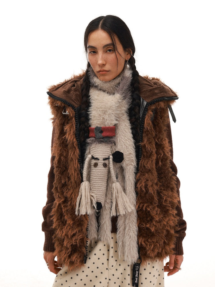 Mohair Wool Heavy Industry Puppy Warm Cute Scarf 【s0000014998】