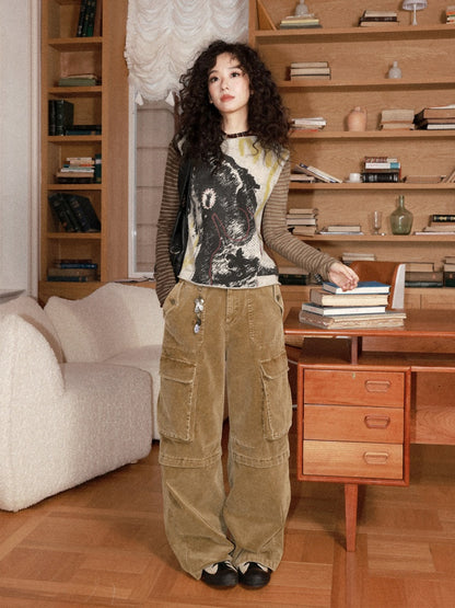 Retro Wool Knitted With A Priming Print Long-Sleeved T-Shirt【s0000015002】