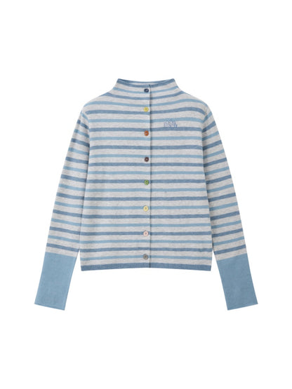 Sheep Wool Striped Cardigan Sweater Slimming Top【s0000015006】