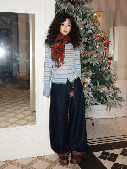 Sheep Wool Striped Cardigan Sweater Slimming Top【s0000015006】