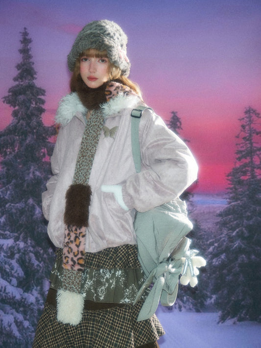 Thickened Warm Girly Fur Collar Cotton Jacket【s0000015236】