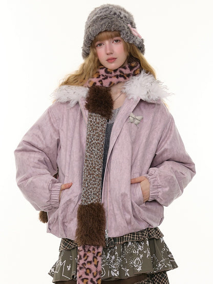 Thickened Warm Girly Fur Collar Cotton Jacket【s0000015236】