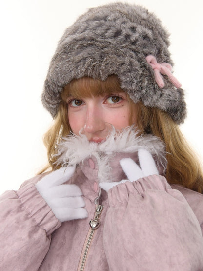 Thickened Warm Girly Fur Collar Cotton Jacket【s0000015236】