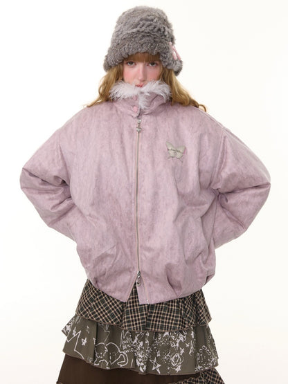 Thickened Warm Girly Fur Collar Cotton Jacket【s0000015236】