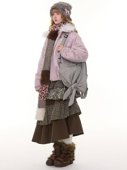Thickened Warm Girly Fur Collar Cotton Jacket【s0000015236】