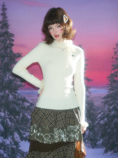 Bow Fungus Slim Knitwear Base Shirt【s0000015243】