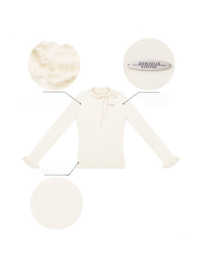 Bow Fungus Slim Knitwear Base Shirt【s0000015243】