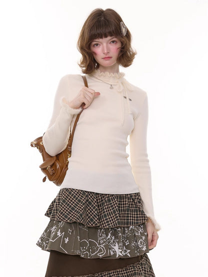 Bow Fungus Slim Knitwear Base Shirt【s0000015243】