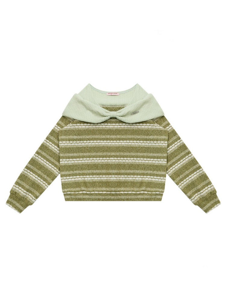 Three-Dimensional Bow Loose Slimming Top Knitted Sweater【s0000015244】
