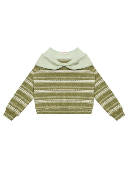 Three-Dimensional Bow Loose Slimming Top Knitted Sweater【s0000015244】