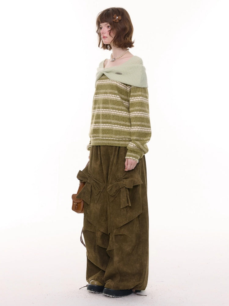 Three-Dimensional Bow Loose Slimming Top Knitted Sweater【s0000015244】