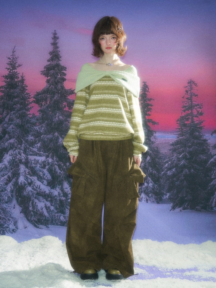 Three-Dimensional Bow Loose Slimming Top Knitted Sweater【s0000015244】