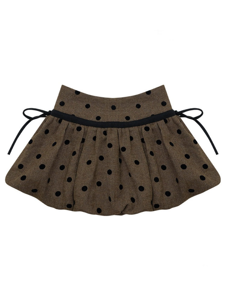 High Waist Slimming Pocket Polka Dot Skirt【s0000015249】