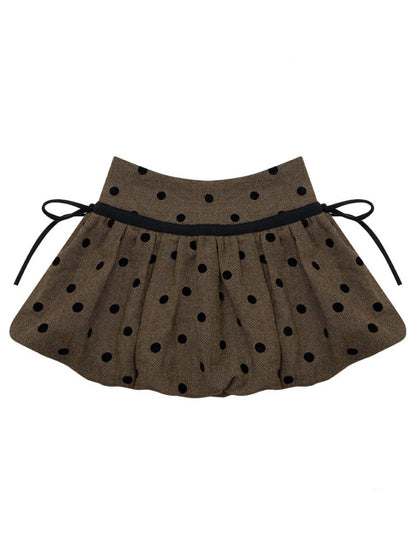 High Waist Slimming Pocket Polka Dot Skirt【s0000015249】