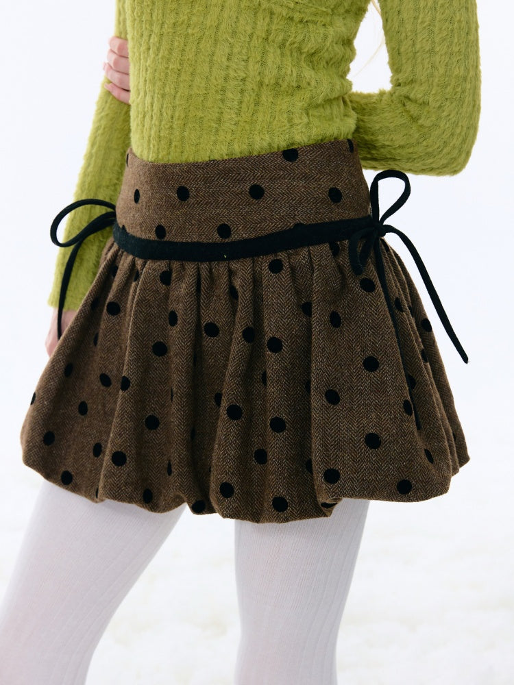 High Waist Slimming Pocket Polka Dot Skirt【s0000015249】