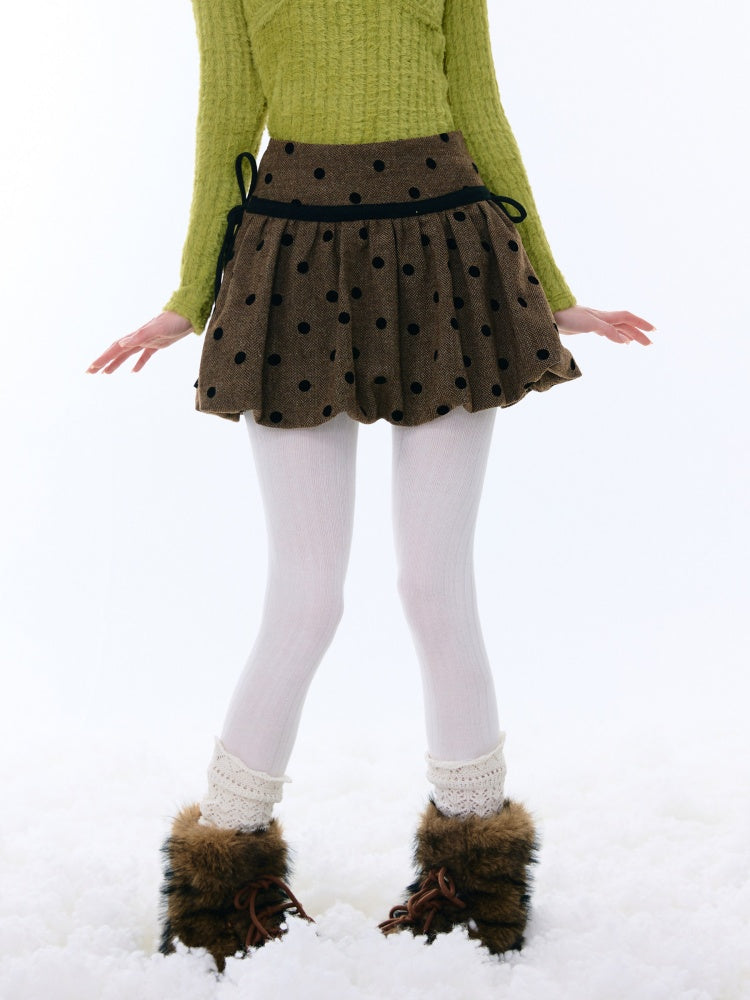 High Waist Slimming Pocket Polka Dot Skirt【s0000015249】