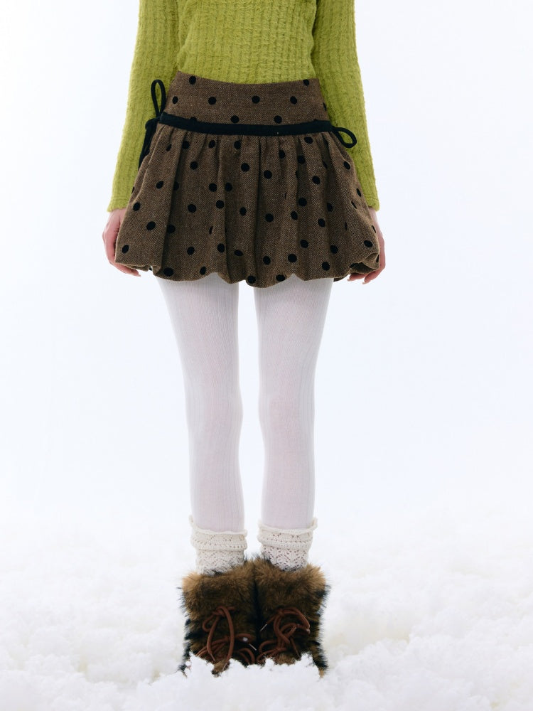 High Waist Slimming Pocket Polka Dot Skirt【s0000015249】