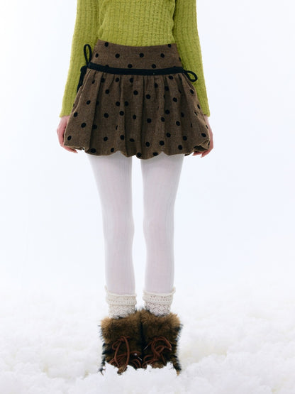 High Waist Slimming Pocket Polka Dot Skirt【s0000015249】