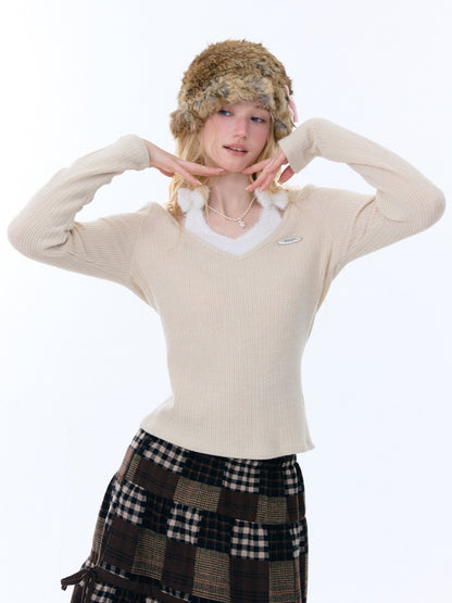 Slimming Bow Halter-Neck Long Sleeve T-Shirt Knitted Base Shirt【s0000015254】
