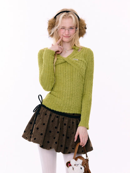 Slim Top Halter Neck Knitwear Base Shirt【s0000015270】
