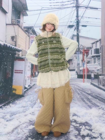 Fleece Fair Island Fur Collar Vest Jacket【s0000015273】