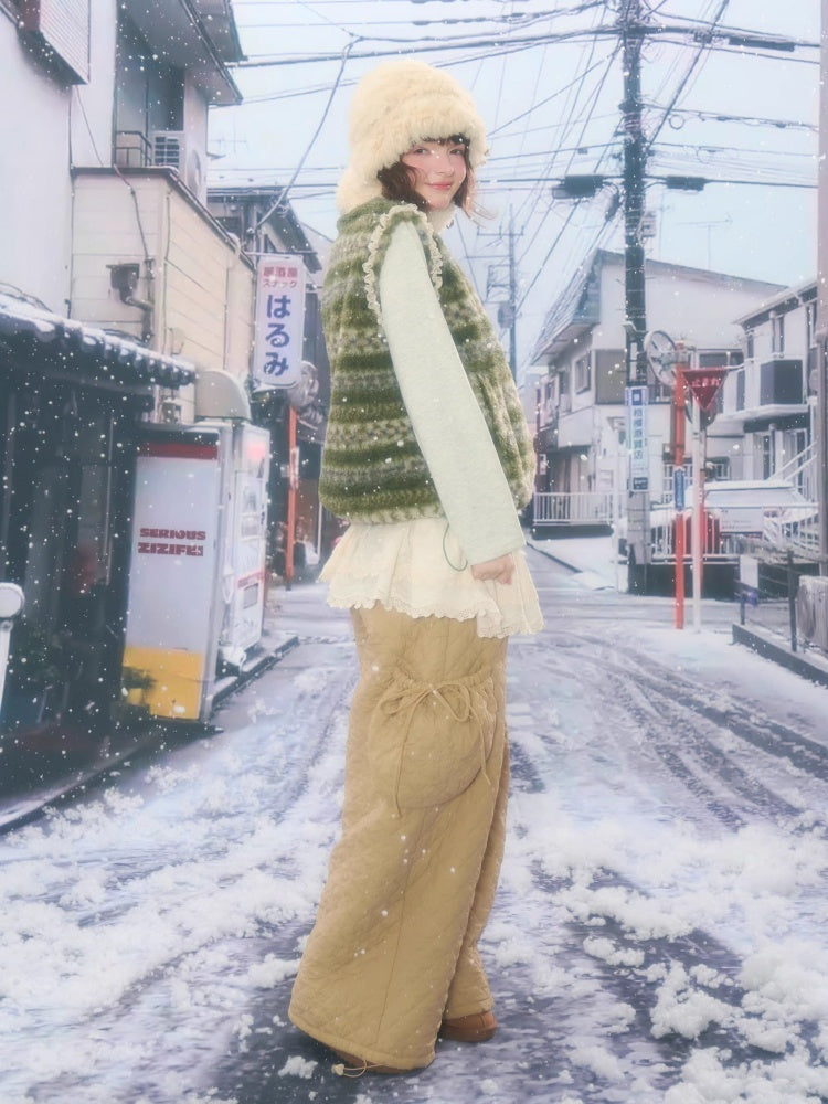 Fleece Fair Island Fur Collar Vest Jacket【s0000015273】