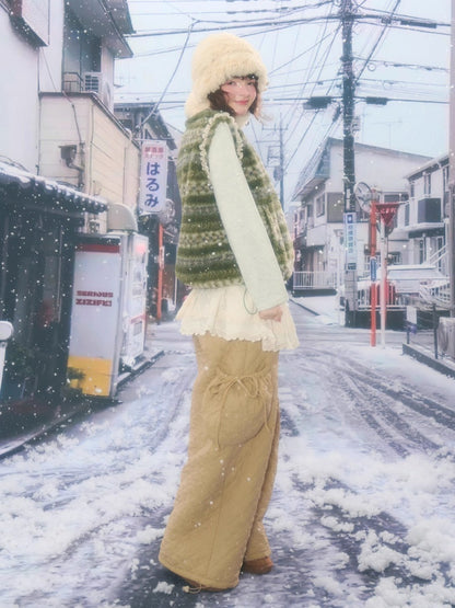 Fleece Fair Island Fur Collar Vest Jacket【s0000015273】
