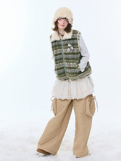 Fleece Fair Island Fur Collar Vest Jacket【s0000015273】
