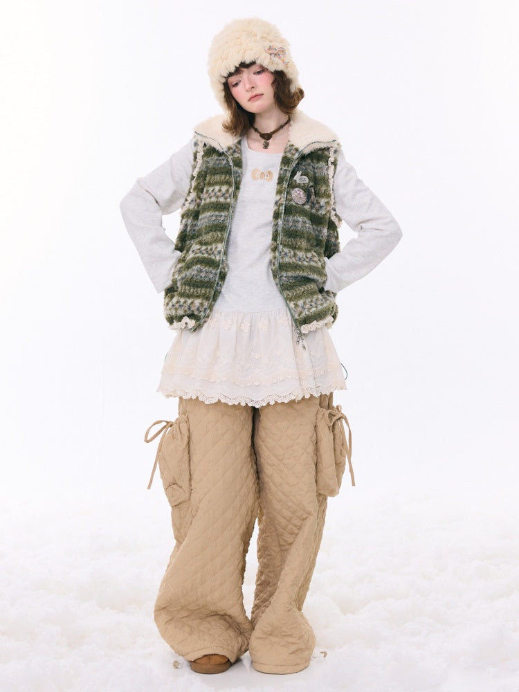 Fleece Fair Island Fur Collar Vest Jacket【s0000015273】