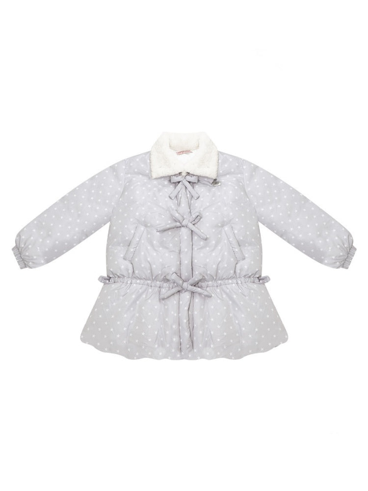'Puff Star Heart Poem'' Star Polka Dot Bow Mid-length Cotton Jacket【s0000015280】