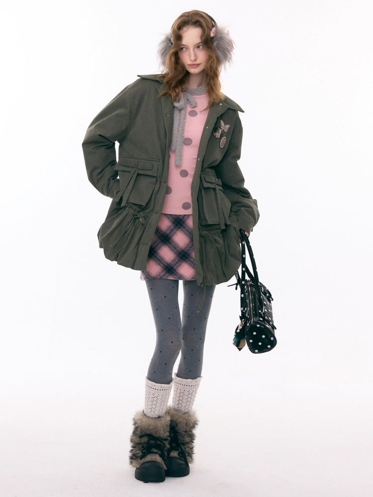 A-Line Plaid High Waist Slimming Half-Length Short Skirt【s0000015281】