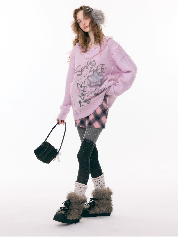 A-Line Plaid High Waist Slimming Half-Length Short Skirt【s0000015281】