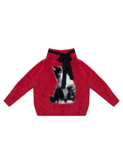 ''Leave My Arrogance Away''Cat Pattern Battle Robe Sweater【s0000015282】