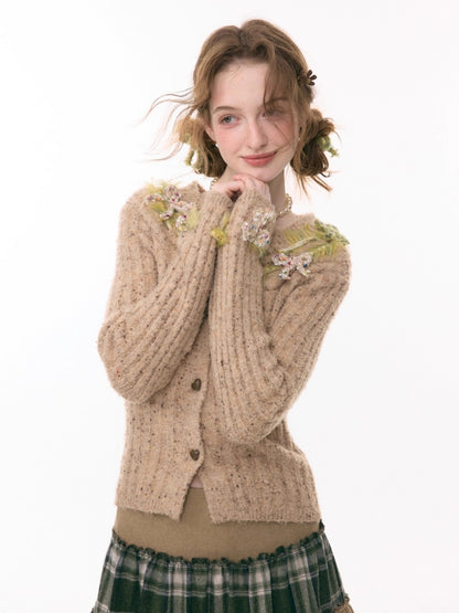 Fog Port Fleece Pit Striped Tassel Bow Sweater Cardigan Jacket【s0000015288】