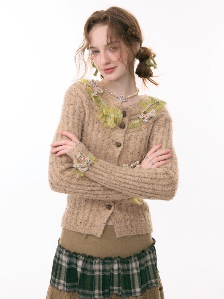 Fog Port Fleece Pit Striped Tassel Bow Sweater Cardigan Jacket【s0000015288】