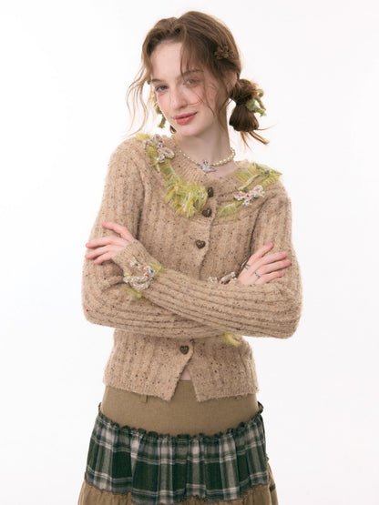 Fog Port Fleece Pit Striped Tassel Bow Sweater Cardigan Jacket【s0000015288】