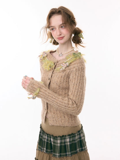 Fog Port Fleece Pit Striped Tassel Bow Sweater Cardigan Jacket【s0000015288】