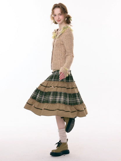 Fog Port Fleece Pit Striped Tassel Bow Sweater Cardigan Jacket【s0000015288】