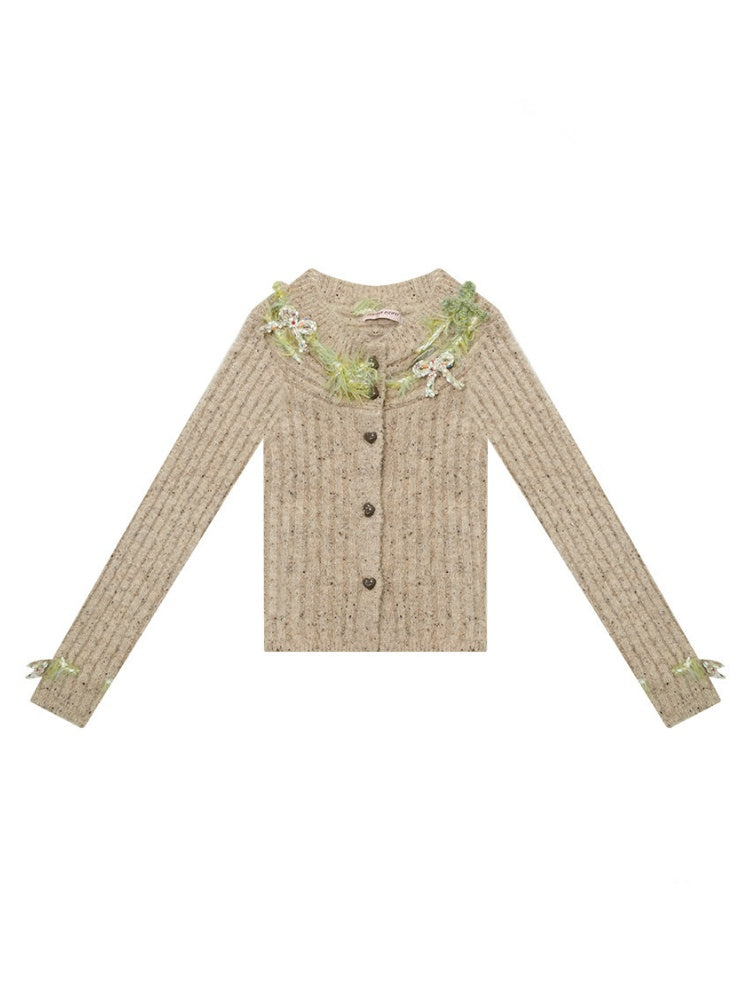 Fog Port Fleece Pit Striped Tassel Bow Sweater Cardigan Jacket【s0000015288】