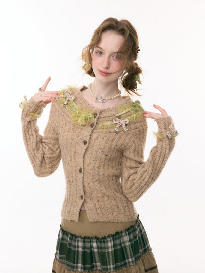 Fog Port Fleece Pit Striped Tassel Bow Sweater Cardigan Jacket【s0000015288】
