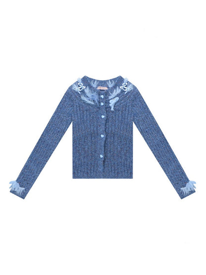 Fog Port Fleece Pit Striped Tassel Bow Sweater Cardigan Jacket【s0000015288】