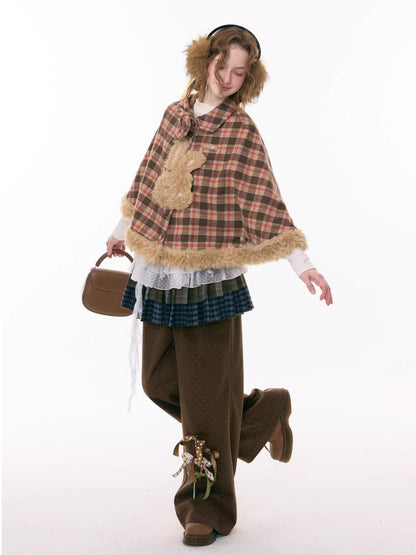 Soft Velvet Rabbit  Bow High-Waisted Slim Polka Dot Casual Trousers【s0000015290】