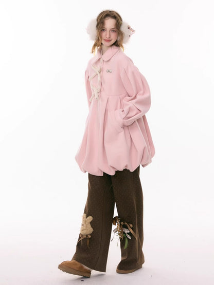 Soft Velvet Rabbit  Bow High-Waisted Slim Polka Dot Casual Trousers【s0000015290】