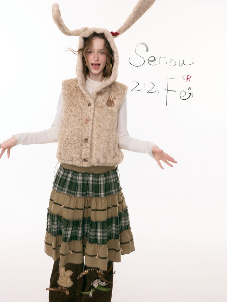 Rabbit Ears Hooded Shoulder Vest Jacket【s0000015294】