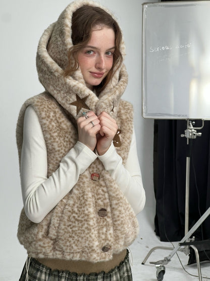 Rabbit Ears Hooded Shoulder Vest Jacket【s0000015294】