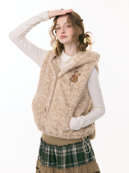 Rabbit Ears Hooded Shoulder Vest Jacket【s0000015294】
