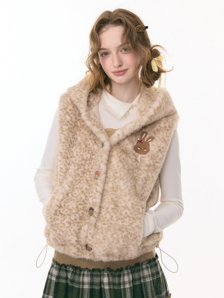 Rabbit Ears Hooded Shoulder Vest Jacket【s0000015294】