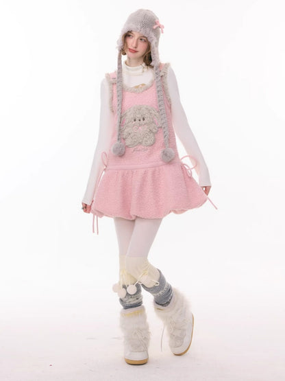Plush Rabbit Pocket Hem Vest Dress【s0000015303】